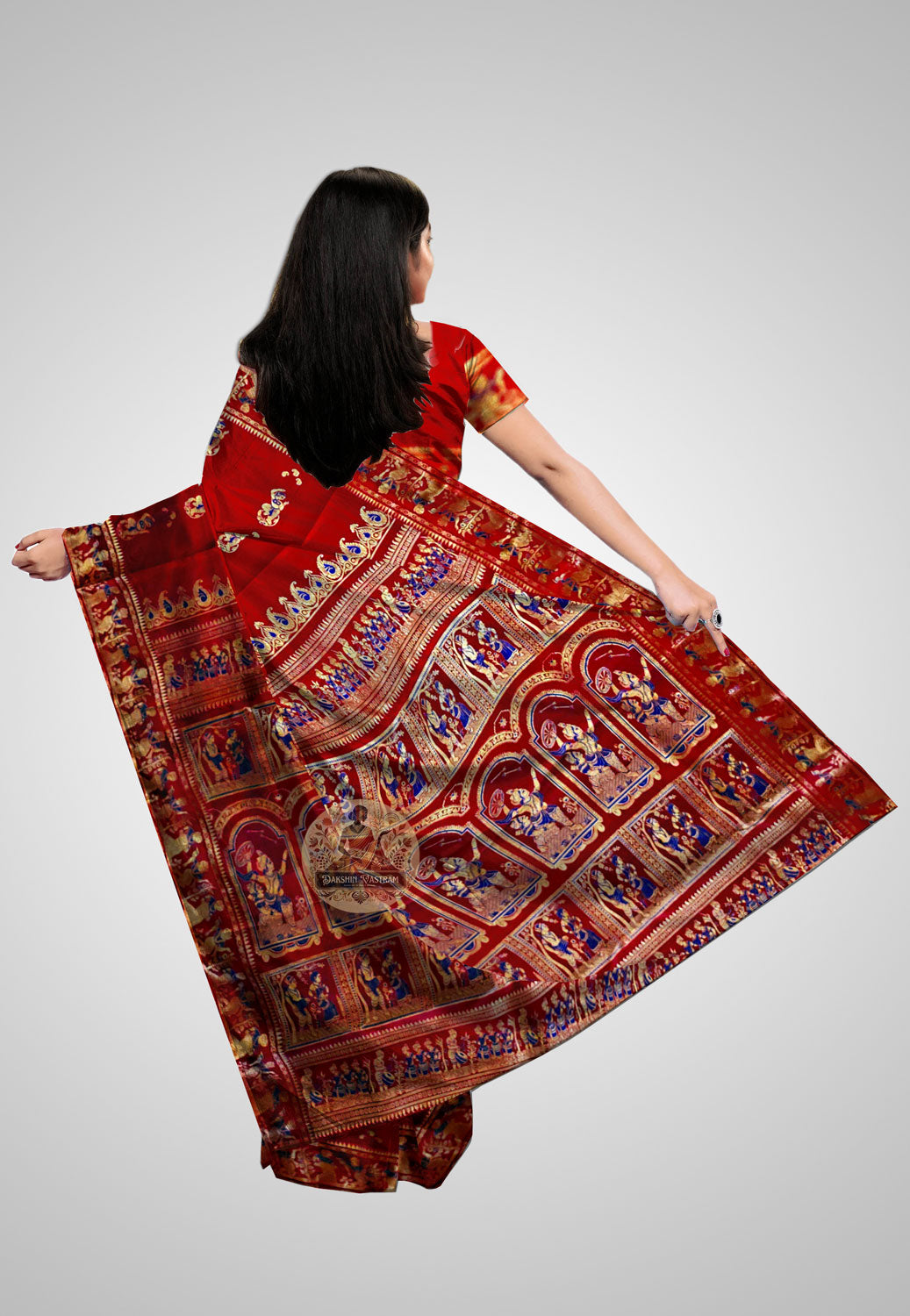 Buy Baluchari Silk Saree online – Baluchari Silk Saree rear view