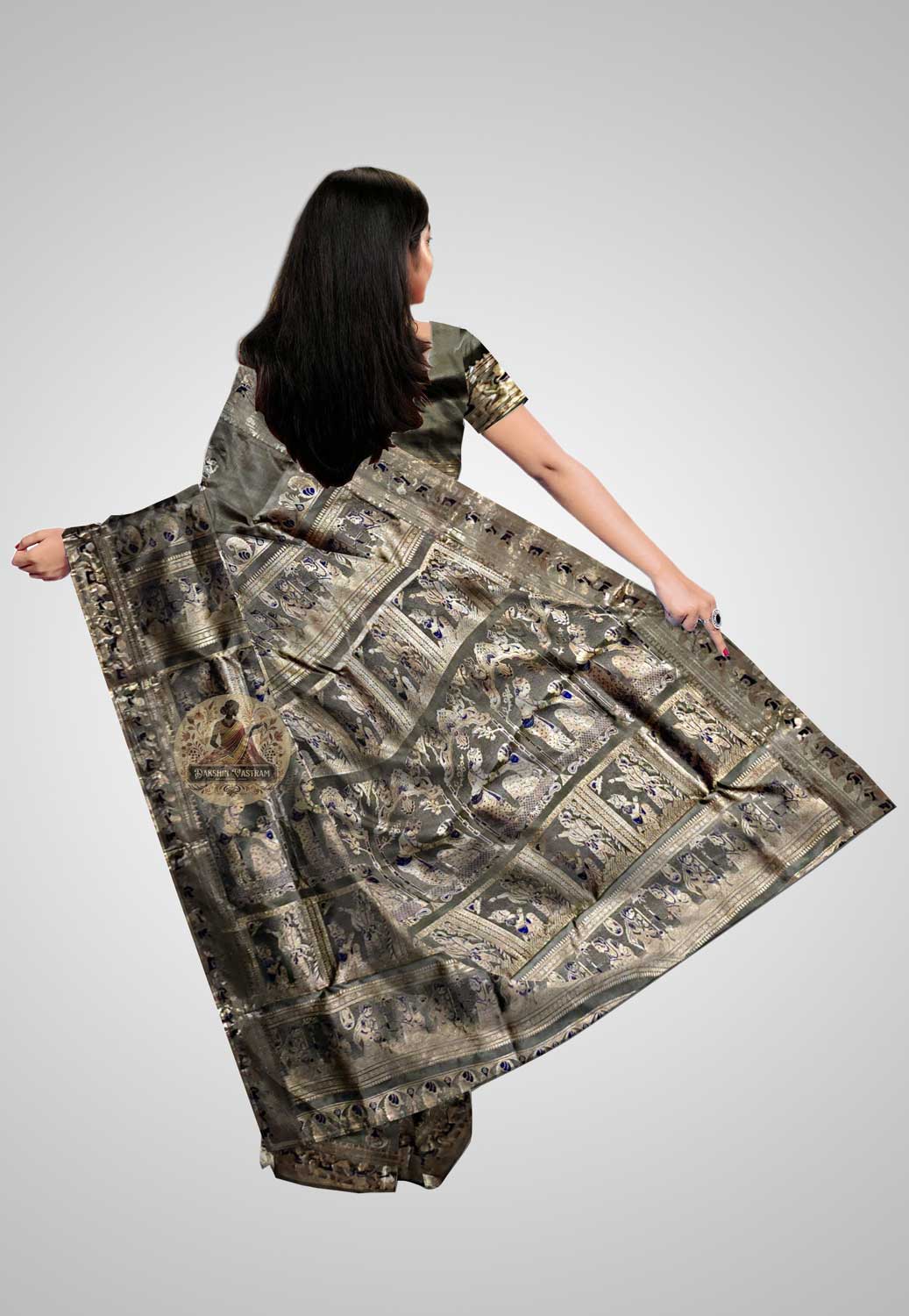 Buy Swarnachari Silk Saree online – Swarnachari Pure Silk Saree rear view