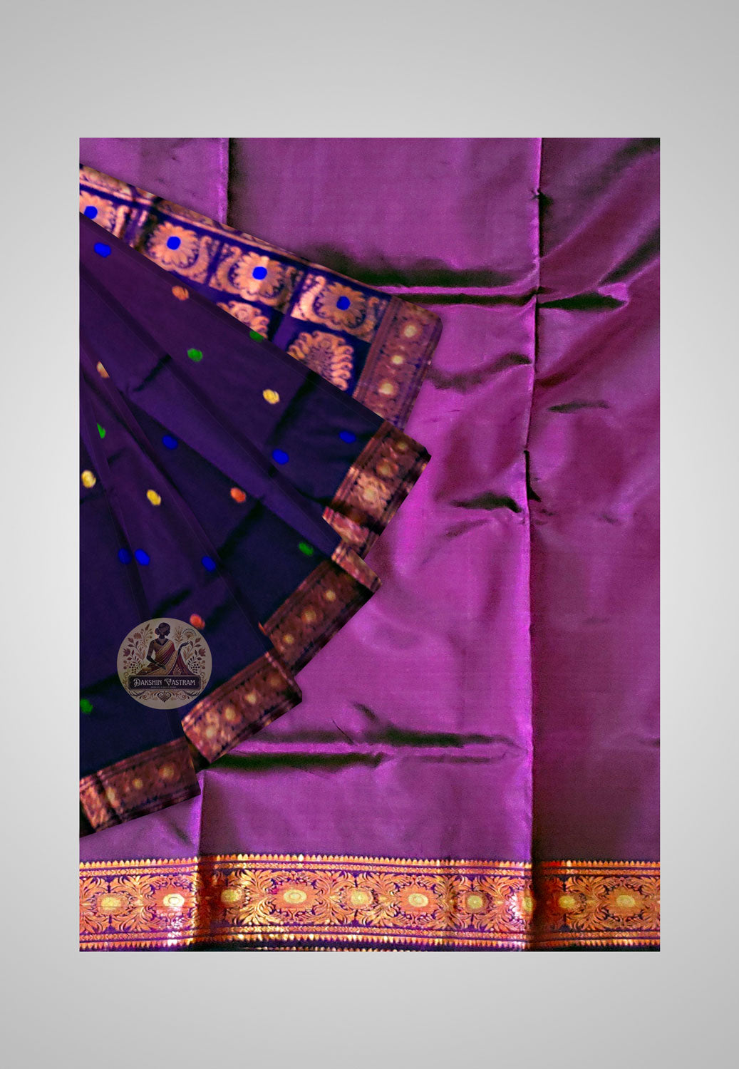 Buy Handloom Swarnachari Pure Silk Saree online – close-up of golden motifs