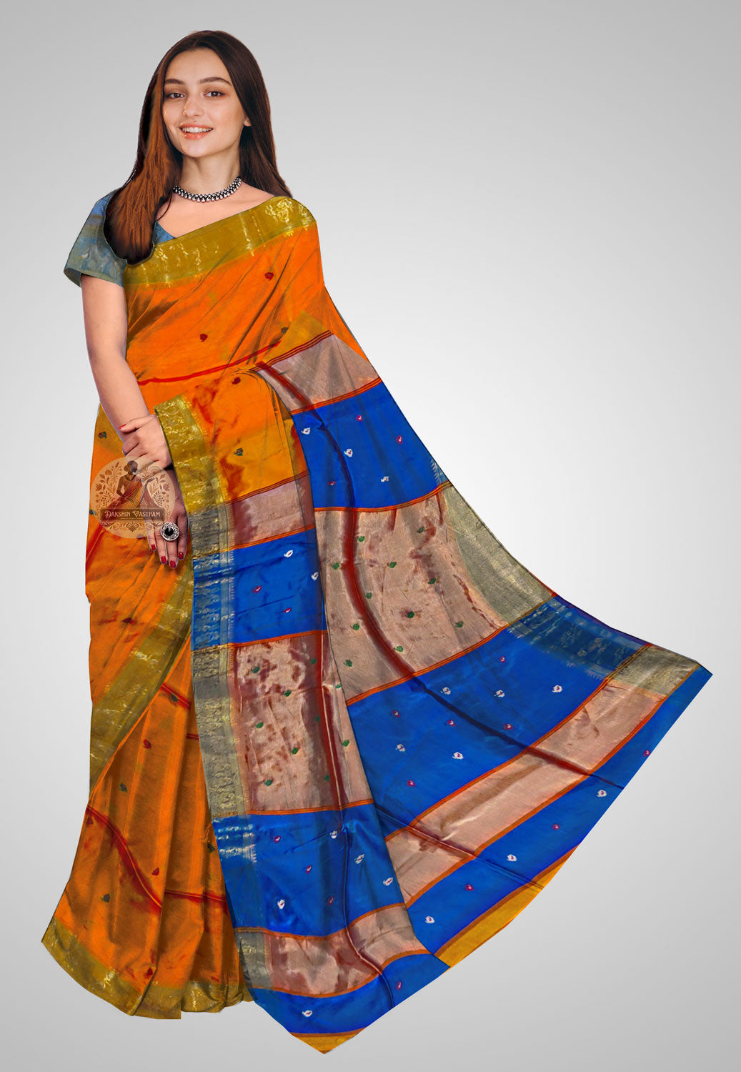 Pure silk saree with refined drape and intricate detailing