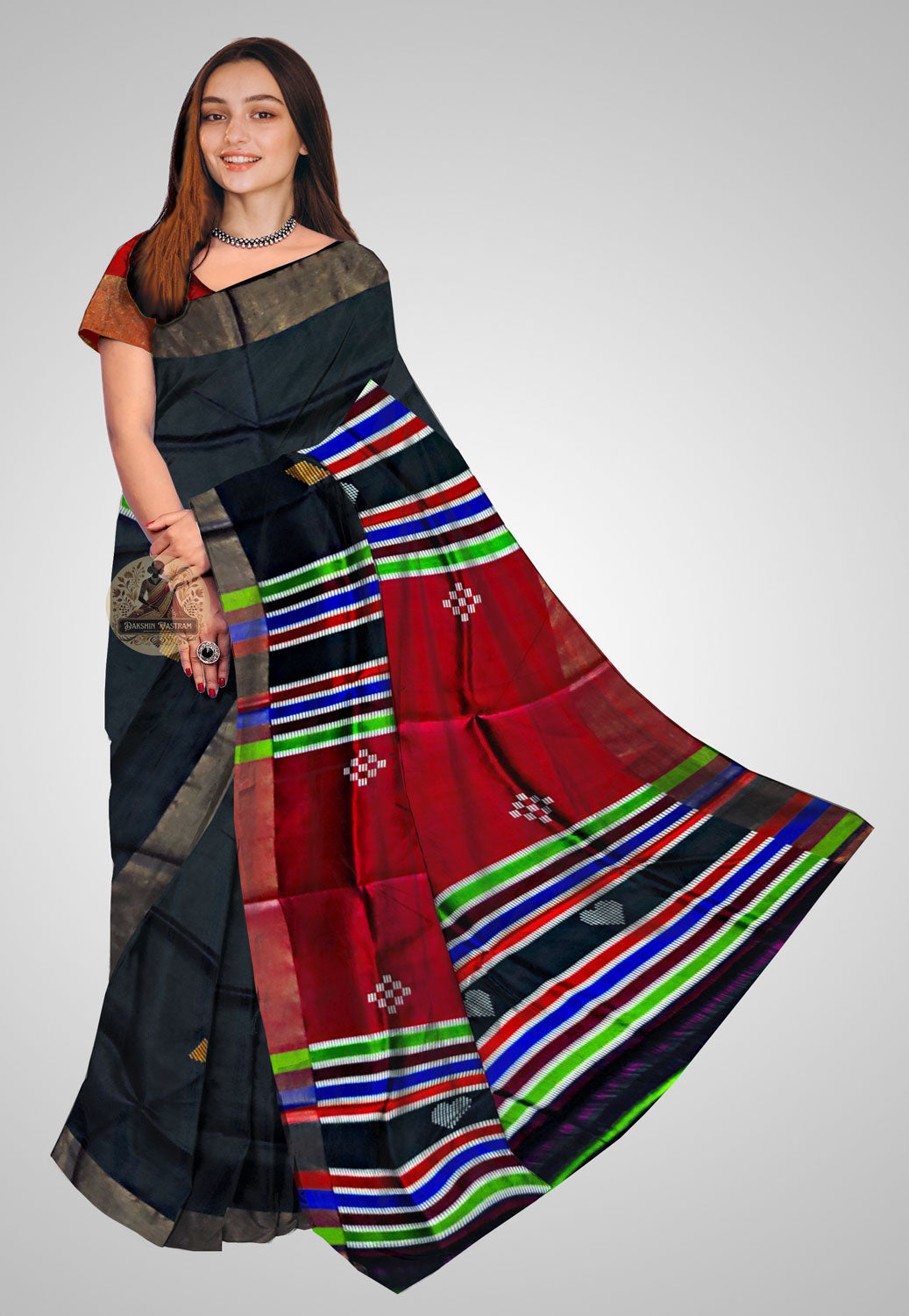 Pure Katan silk saree with elegant drape and rich texture