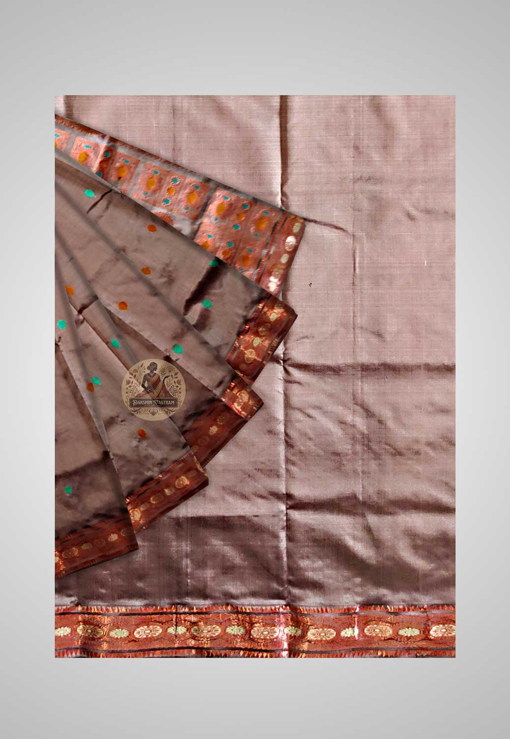 Buy Swarnachari Silk Saree online – Handloom Swarnachari Pure Silk Saree full saree view