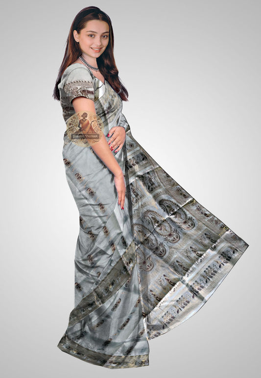 Buy Handloom Swarnachari Silk Saree online – side view