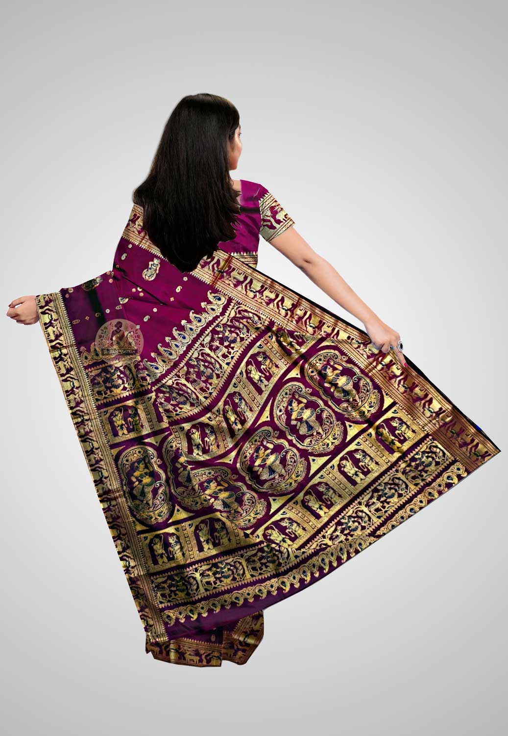 Luxurious pure silk saree with radiant and refined texture