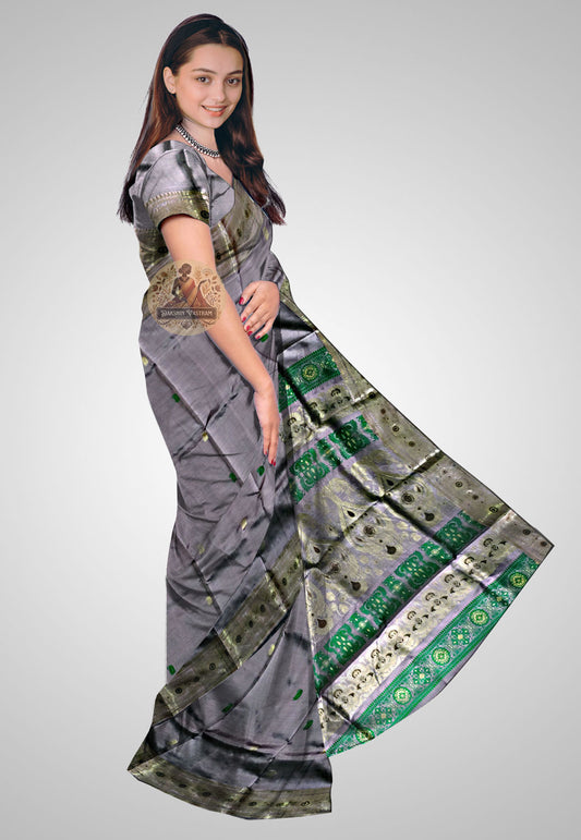 Buy Handloom Swarnachari Pure Silk Saree online – side view