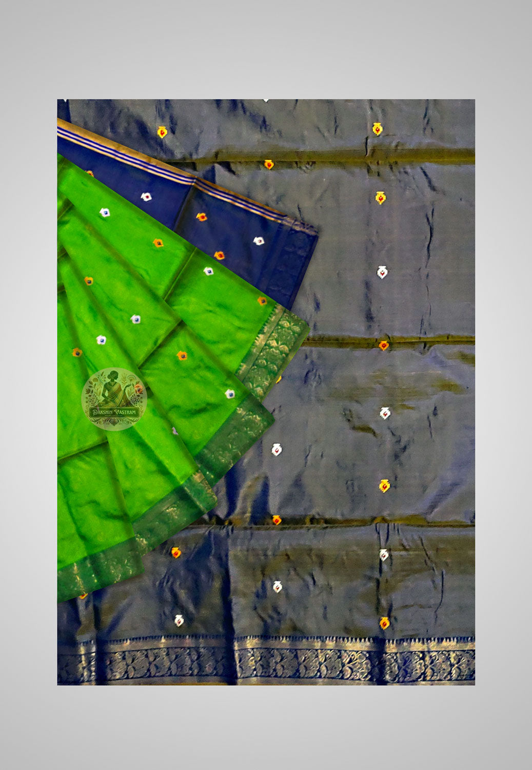 Traditional silk saree with masterful artisan detailing
