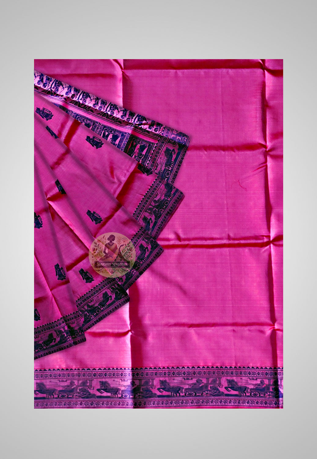 Full view of Handloom Baluchari Saree emphasizing its traditional artistry and elegance