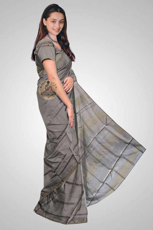 Buy Zari Border Silk Saree online – Side profile of woven zari
