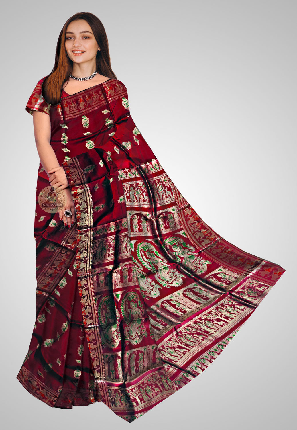 Handloom Swarnachari silk saree with intricate detailing