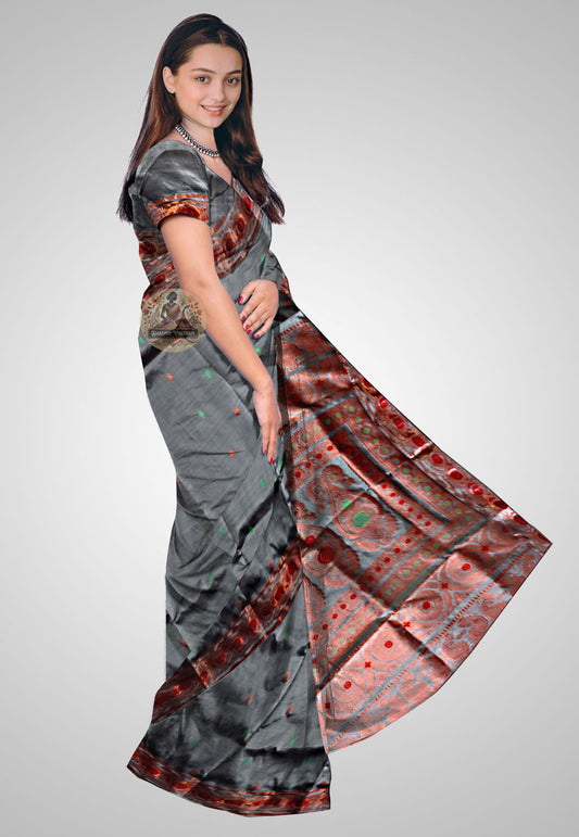 Buy Swarnachari Silk Saree online – Handloom Swarnachari Pure Silk Saree side view