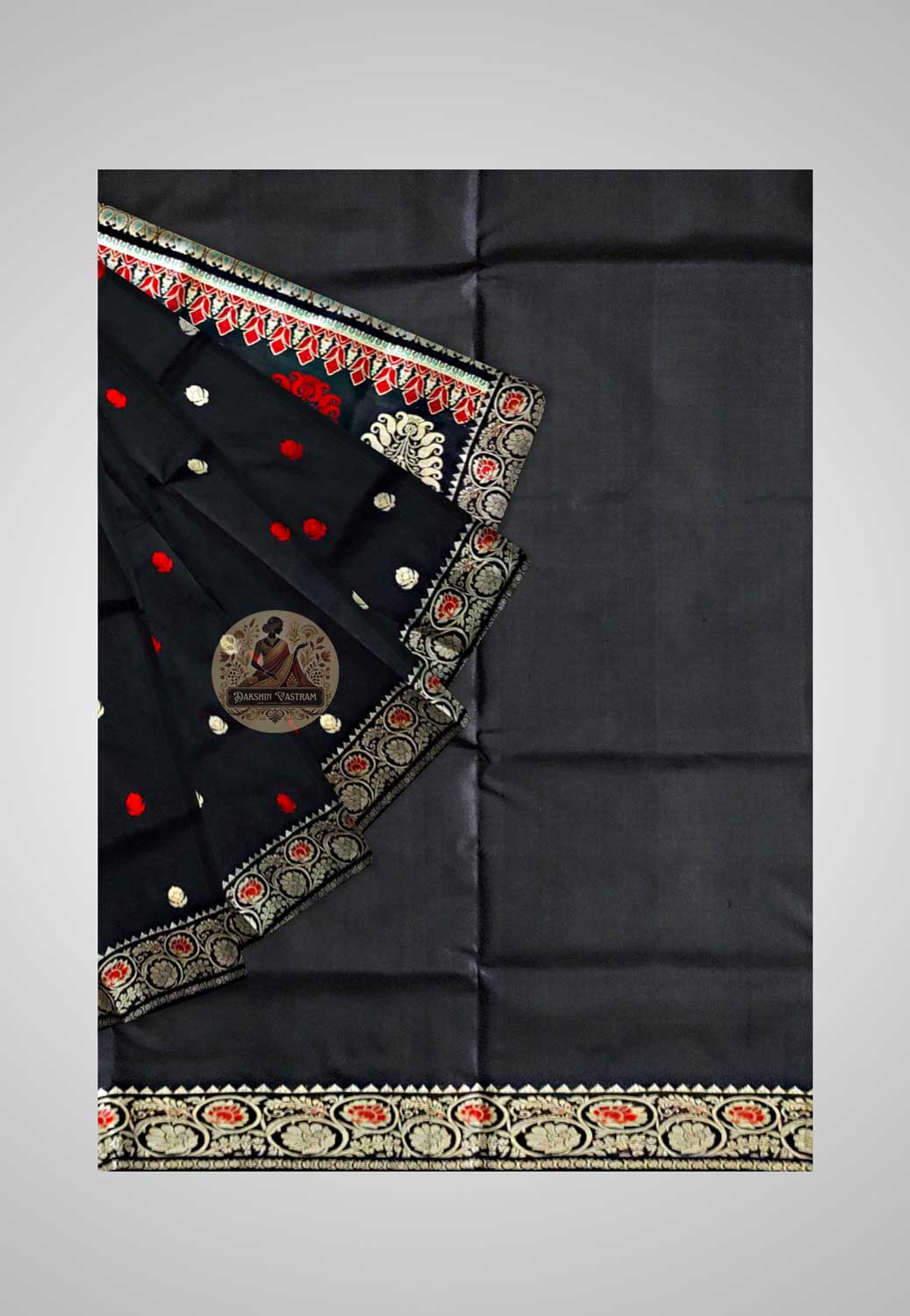 Buy Baluchari Silk Saree online – Handloom Baluchari Pure Silk Saree full saree view