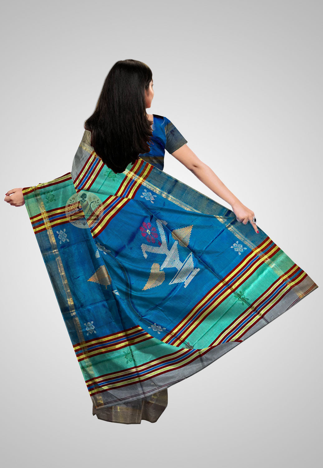 Elegant pure silk saree with traditional artisan detailing