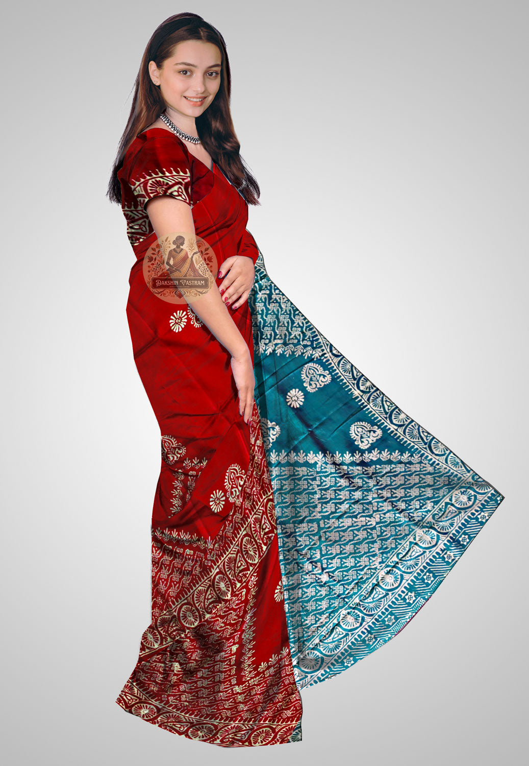 Buy Bishnupuri Katan Silk Saree online – Bishnupuri Katan Silk Saree side view