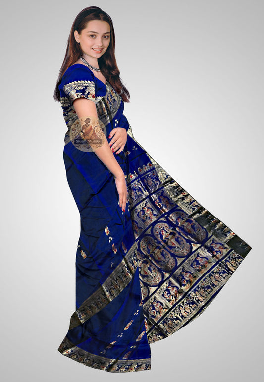 Saree side view showcasing traditional craftsmanship and elegant drape