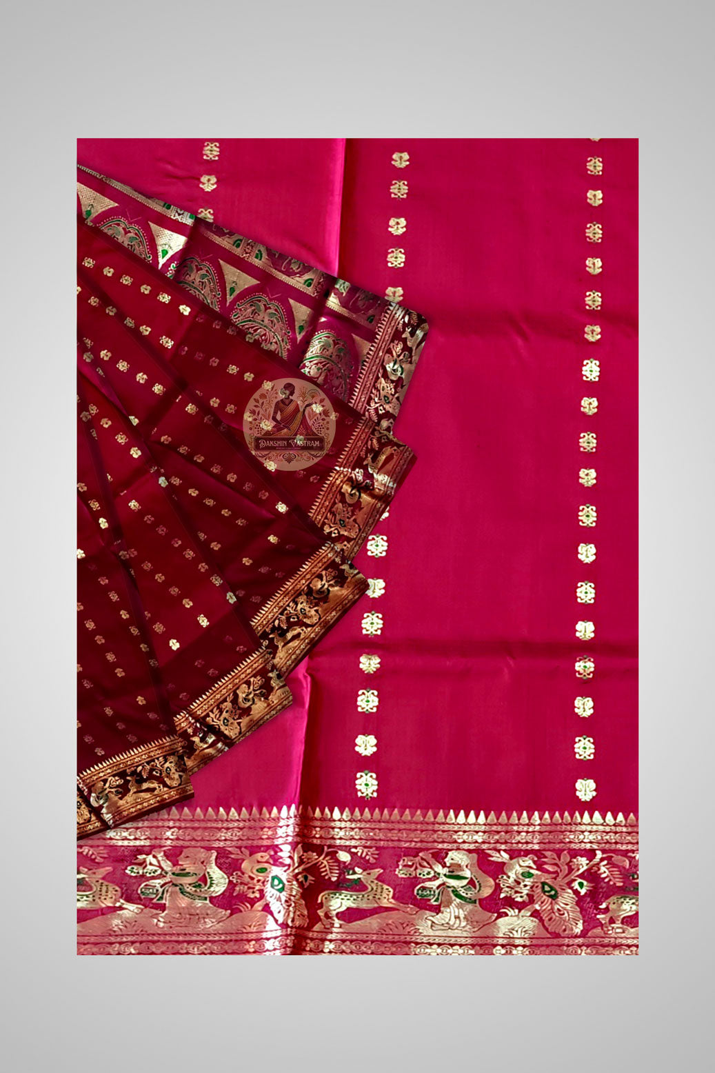 Buy Authentic Swarnachari Saree – Close-up of intricate weaving