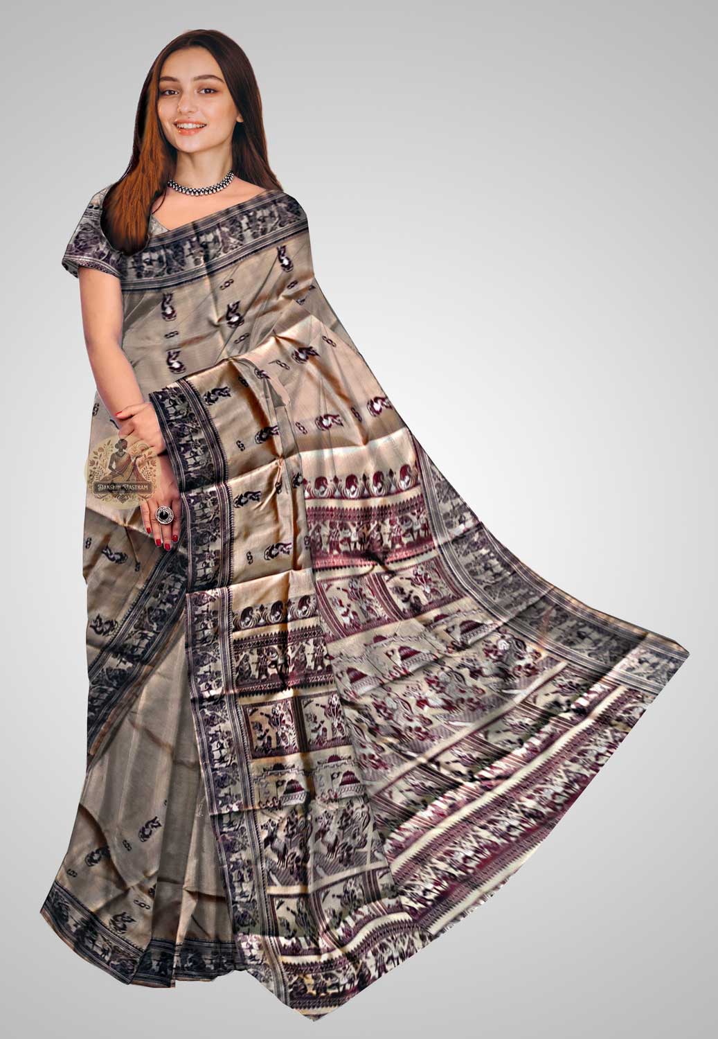 Handloom Baluchari silk saree with intricate traditional designs