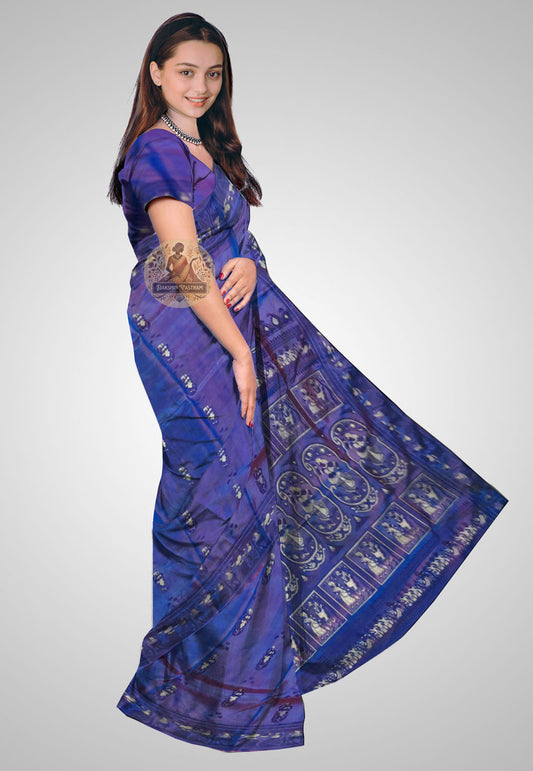Buy Baluchari Silk Saree online – Elegant Handloom Baluchari Silk side view