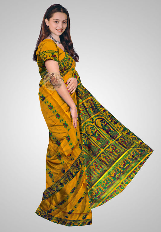 Buy Baluchari Silk Saree online – Handloom Baluchari Silk Saree side view