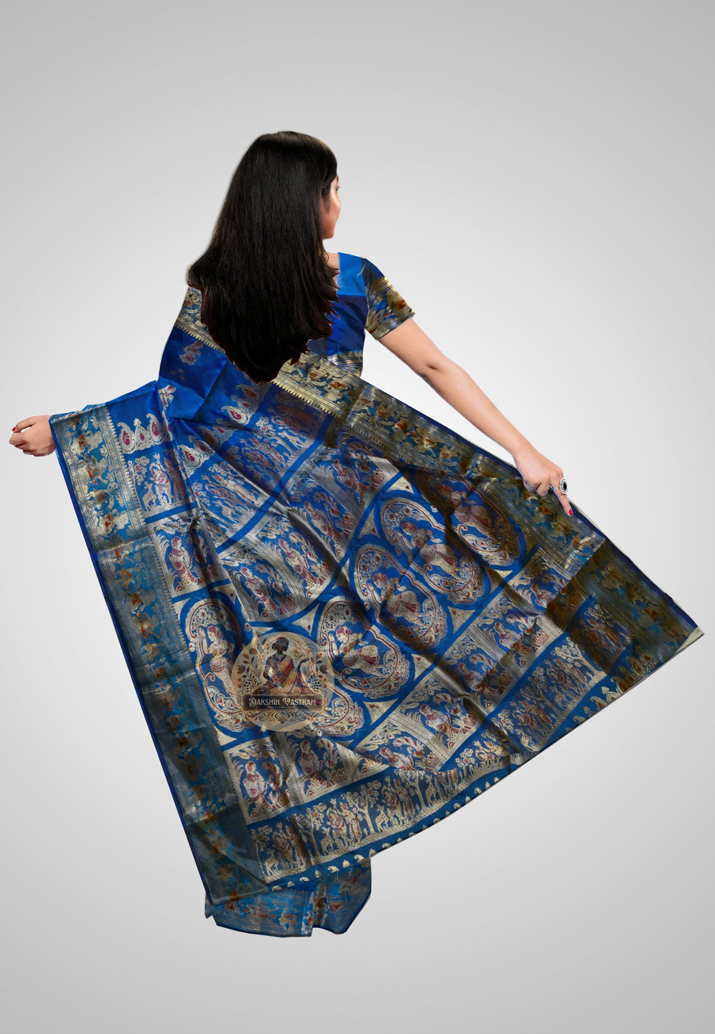 Buy Swarnachari Silk Saree online – Exquisite Handloom Swarnachari Silk rear view