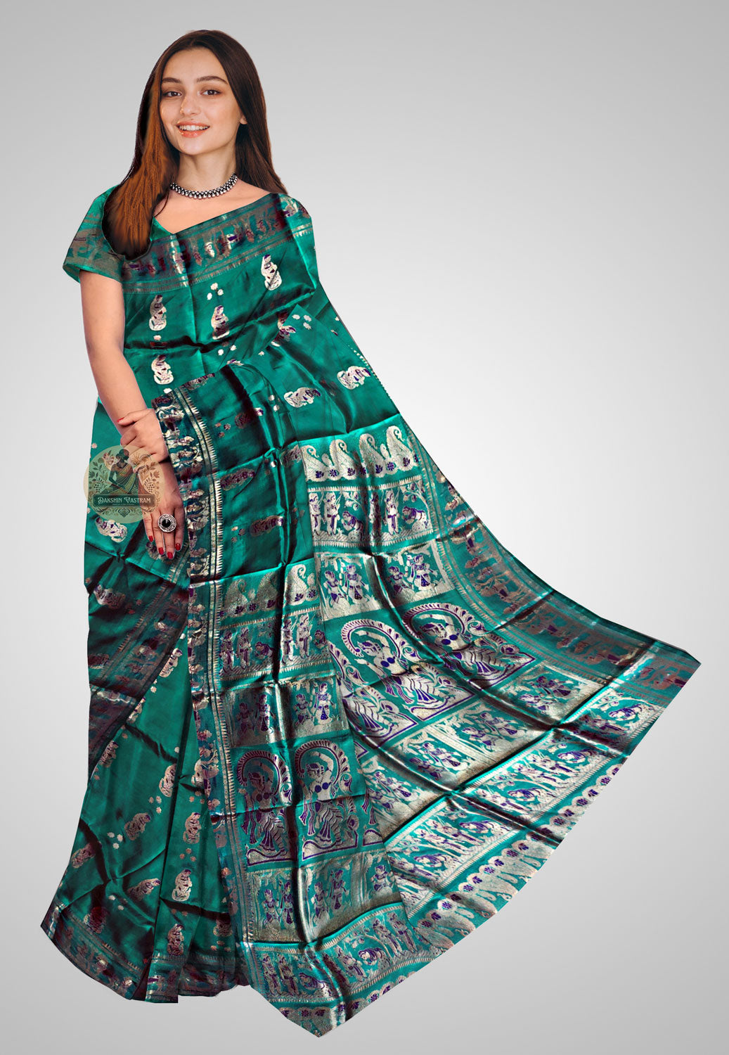 Handloom Swarnachari silk saree with intricate artistry