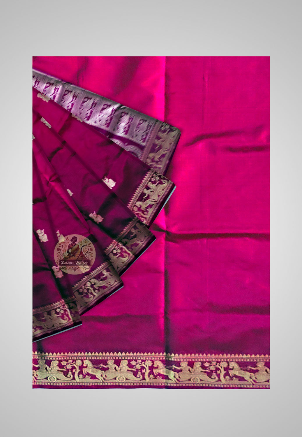 Buy Baluchari Silk Saree online – Handloom Baluchari Silk Saree full view