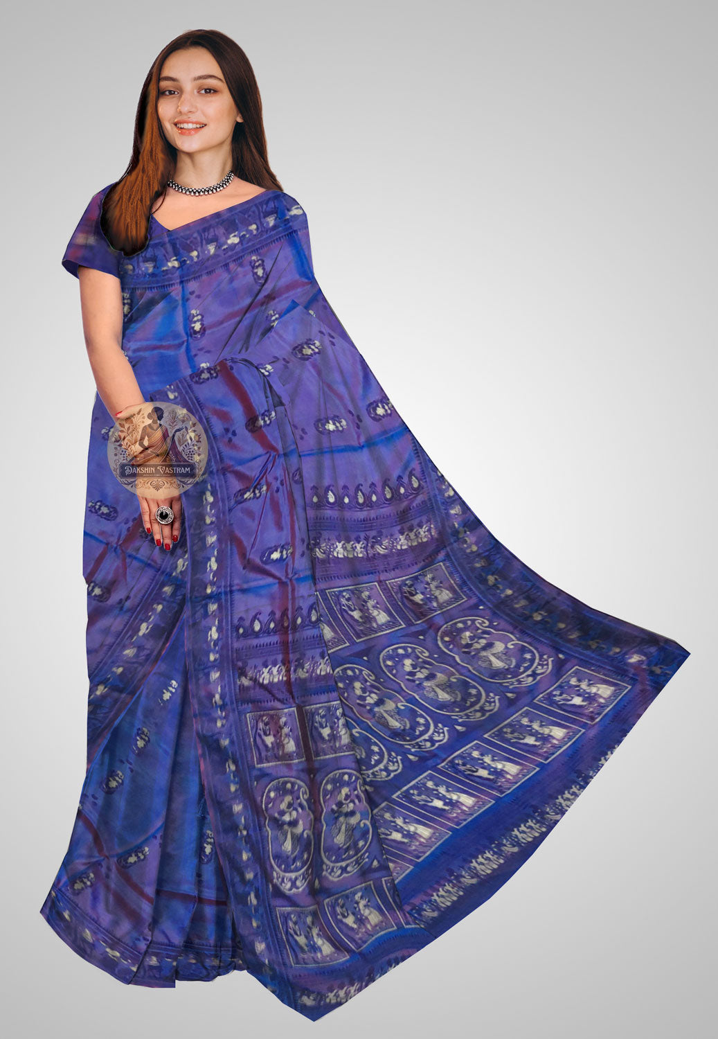 Buy Baluchari Silk Saree online – Elegant Handloom Baluchari Silk front view