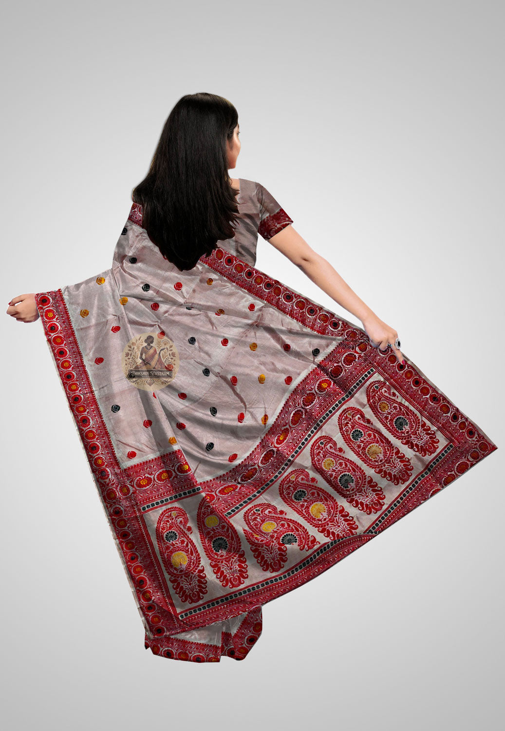 Buy Baluchari Silk Saree online – Rear View