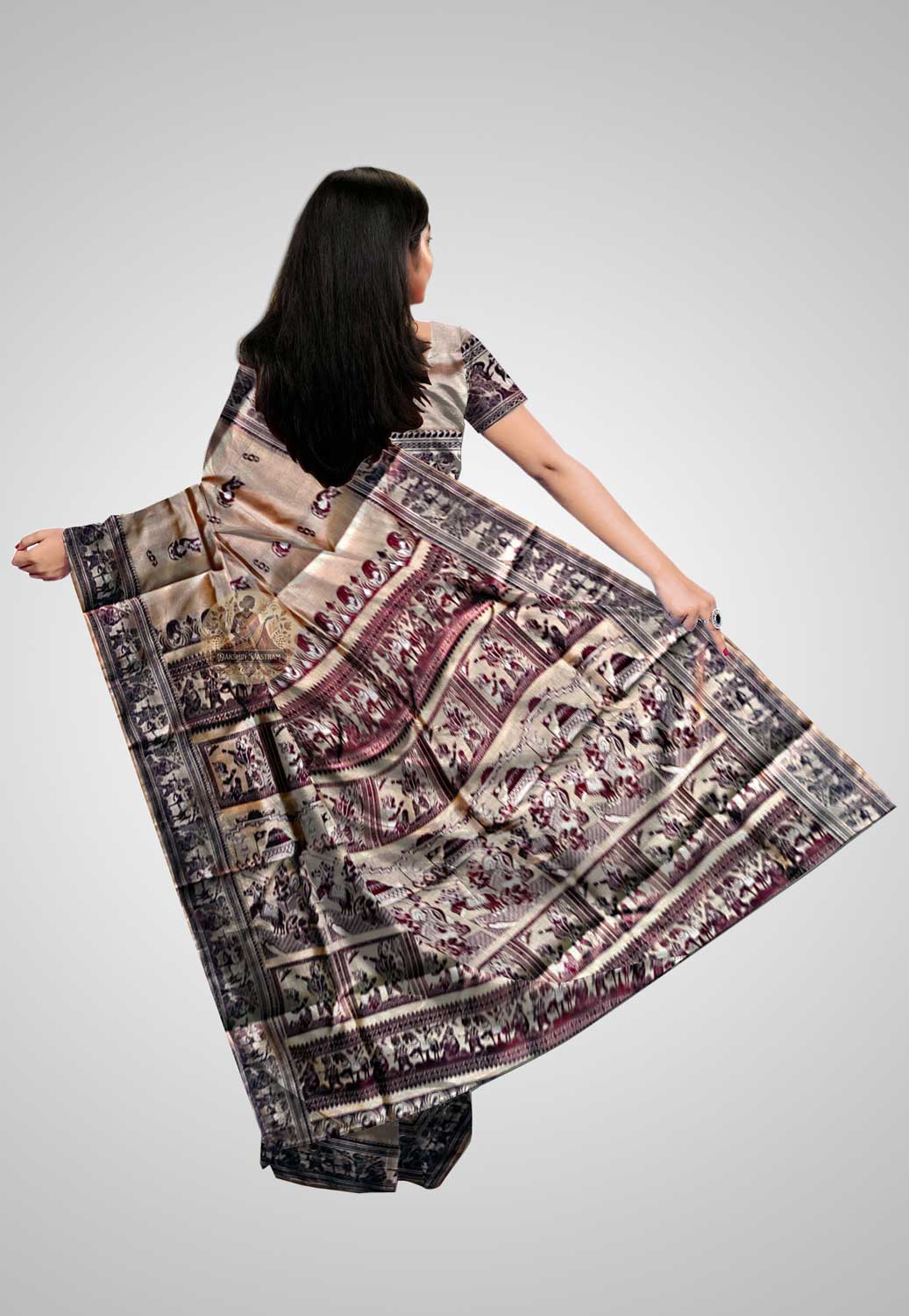 Luxurious pure silk saree with soft, lustrous fabric