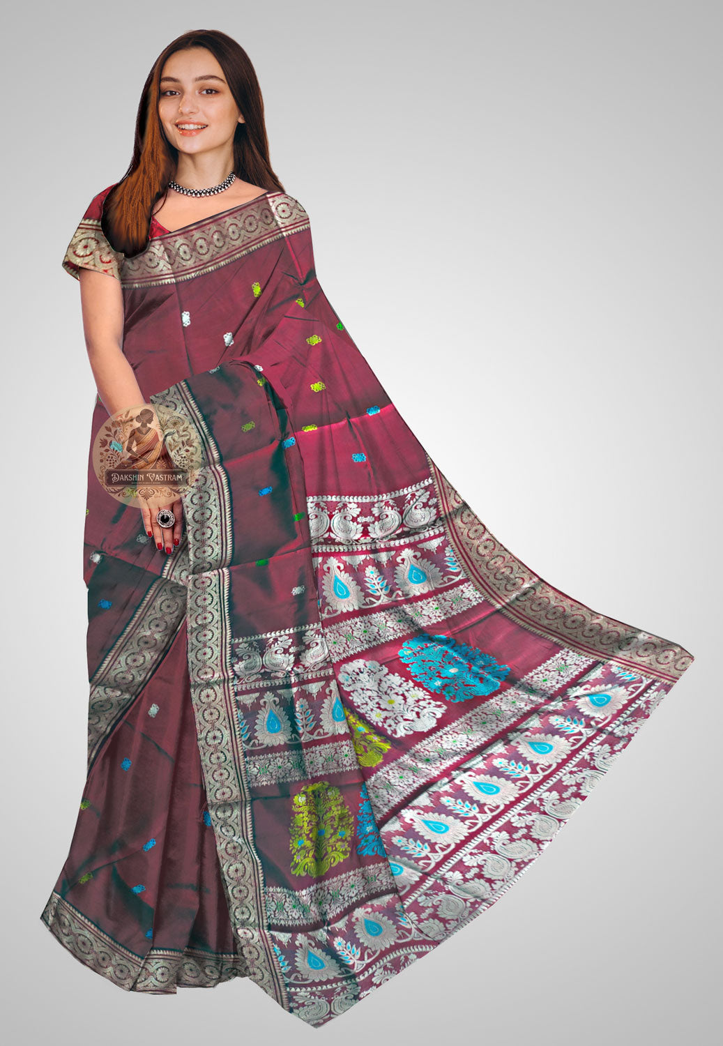 Buy Baluchari Silk Saree online – Handloom Baluchari Silk front view