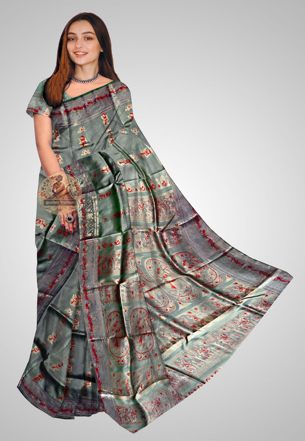 Buy Handloom Swarnachari Pure Silk Saree online – front view