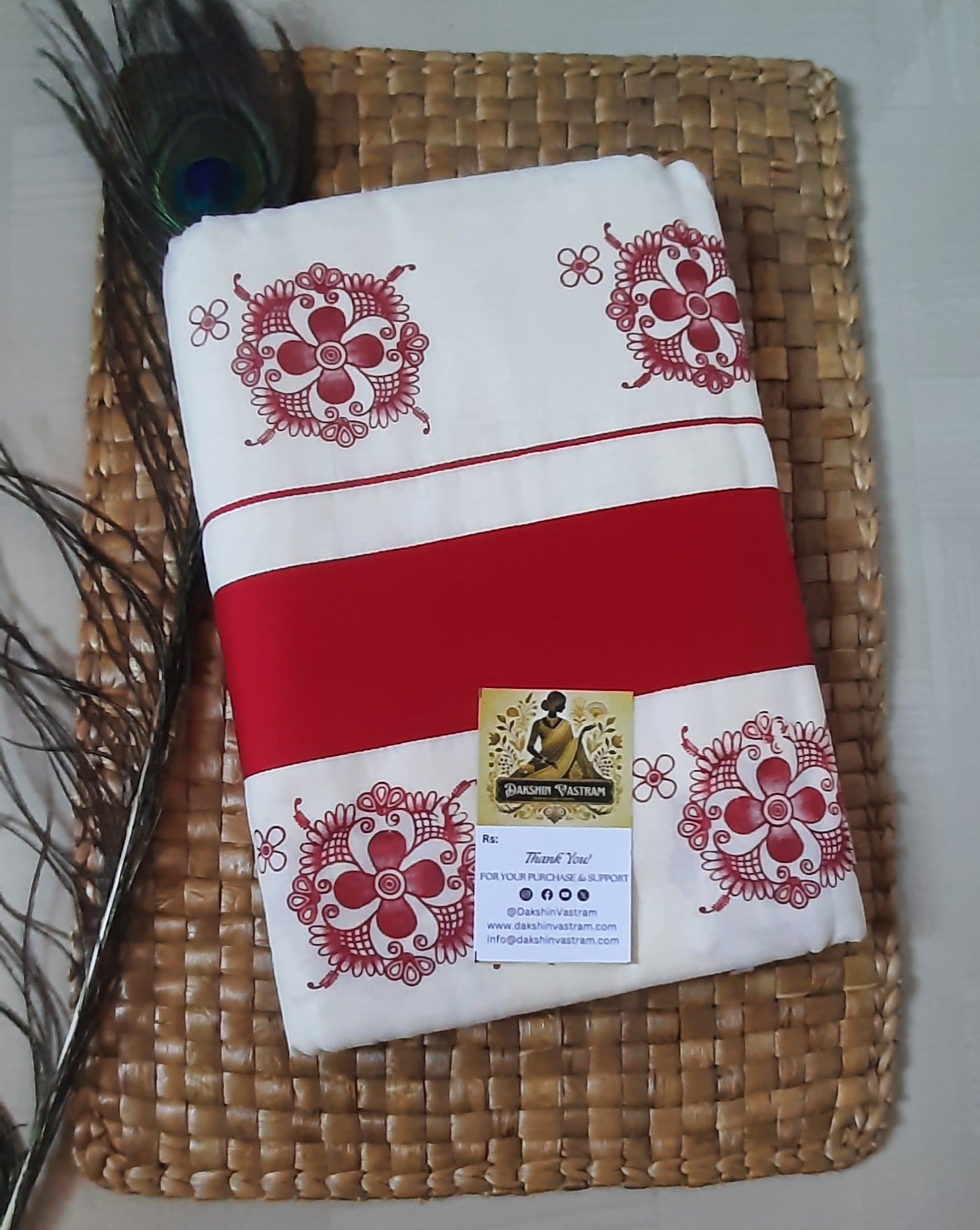 Buy Kasavu Cotton Saree online – 100% Organic Cotton Kasavu Saree full saree view