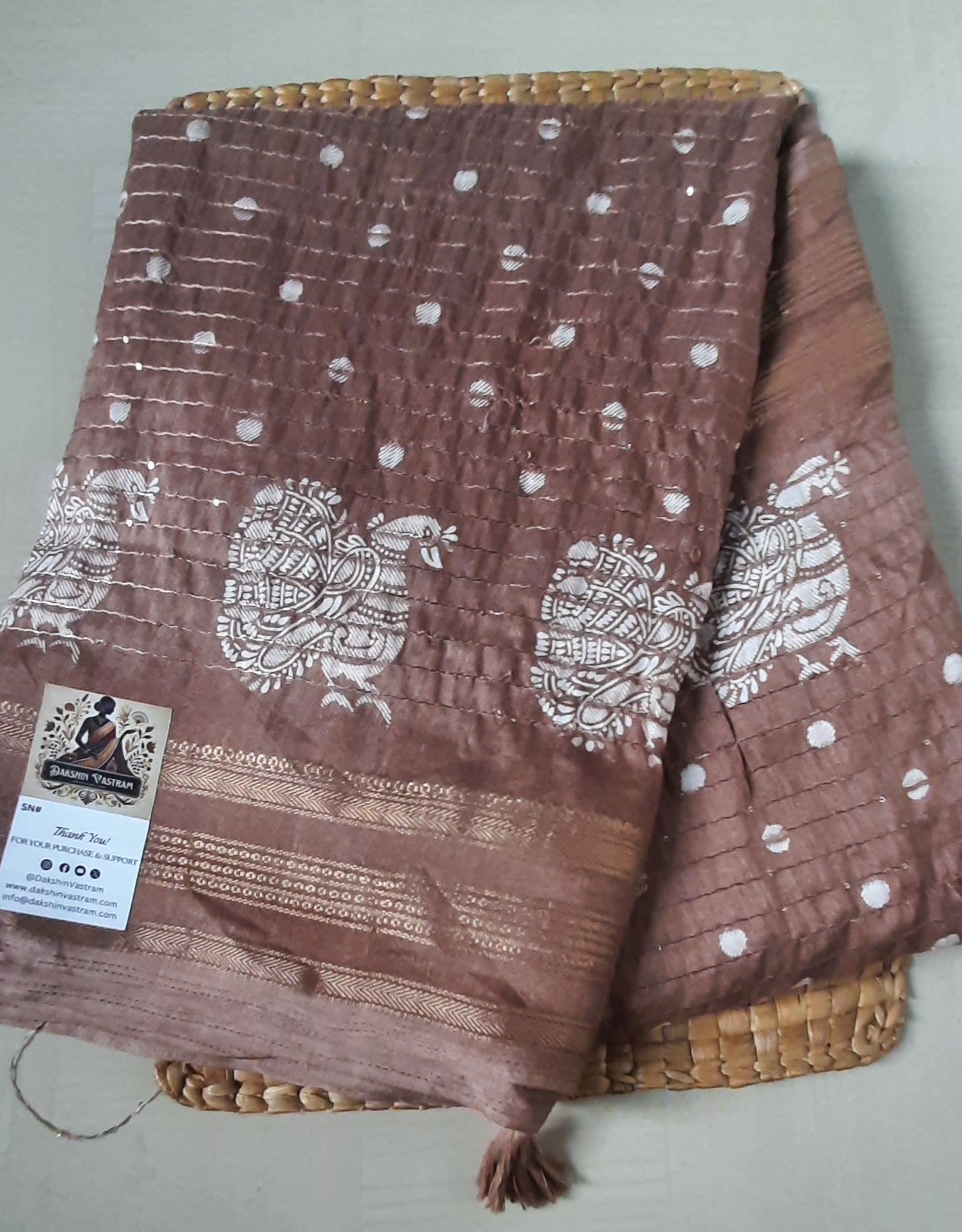 Sequins Silk Saree side view