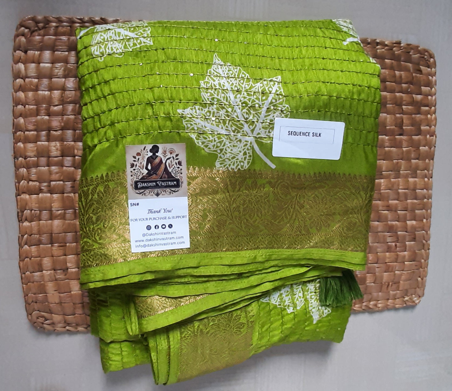 Buy South Indian Saree online – Sequins Silk Saree back view