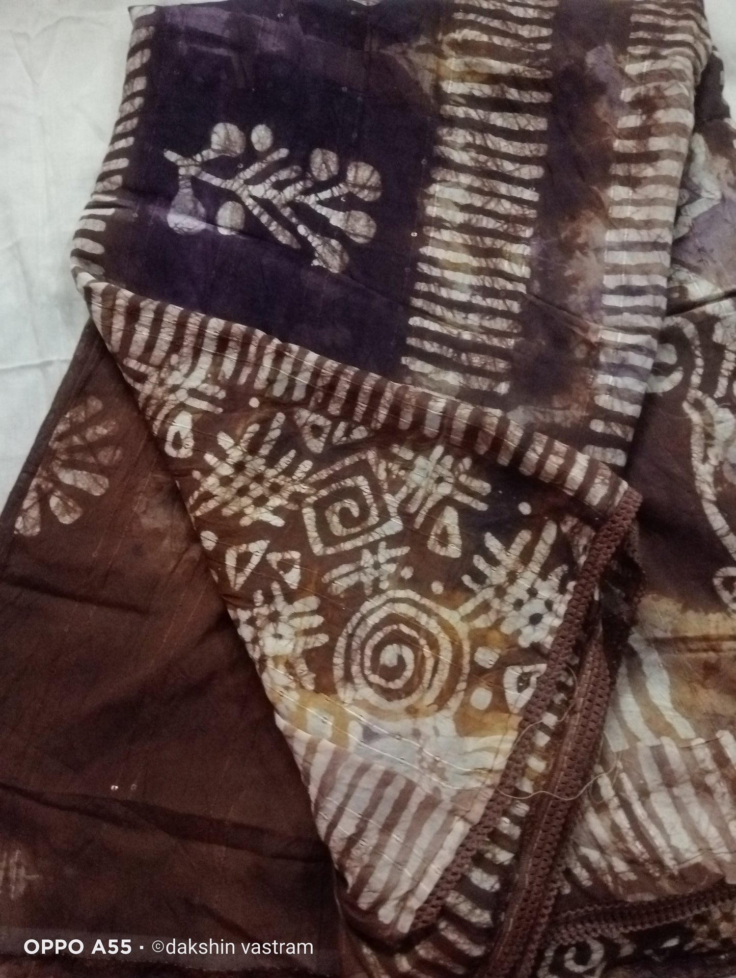 Saree Full View: Full view of Dola Cotton Saree draped, offering ultimate comfort and style for any occasion.