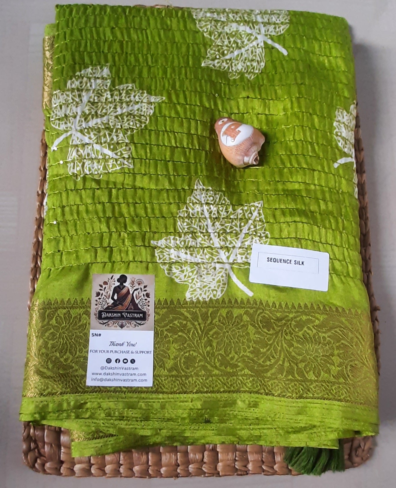 Buy South Indian Saree online – Sequins Silk Saree front view