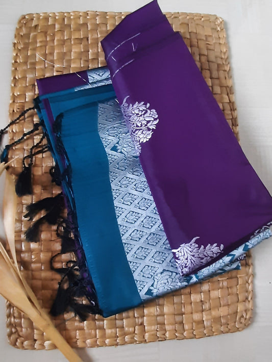 Buy South Indian Saree online – Soft Semi Silk Saree front view