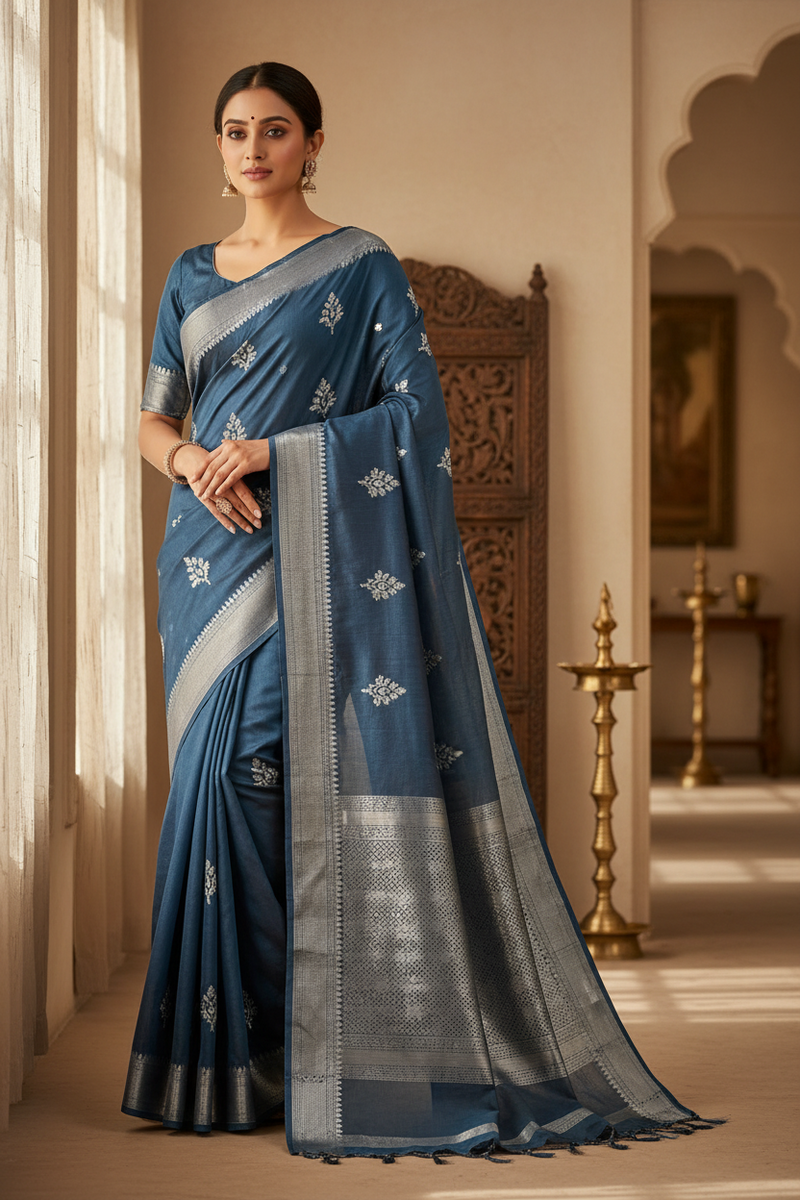 Handloom Copper Zari Saree – Traditional Craft & Luxurious Elegance