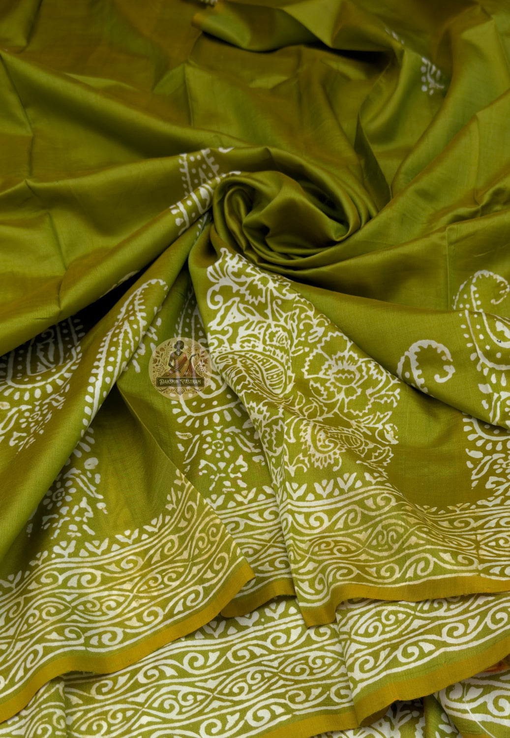 Back view of unstitched blouse piece included with Bishnupur Pure Katan Silk Saree, highlighting the handloom weave and fine silk craftsmanship from Bengal