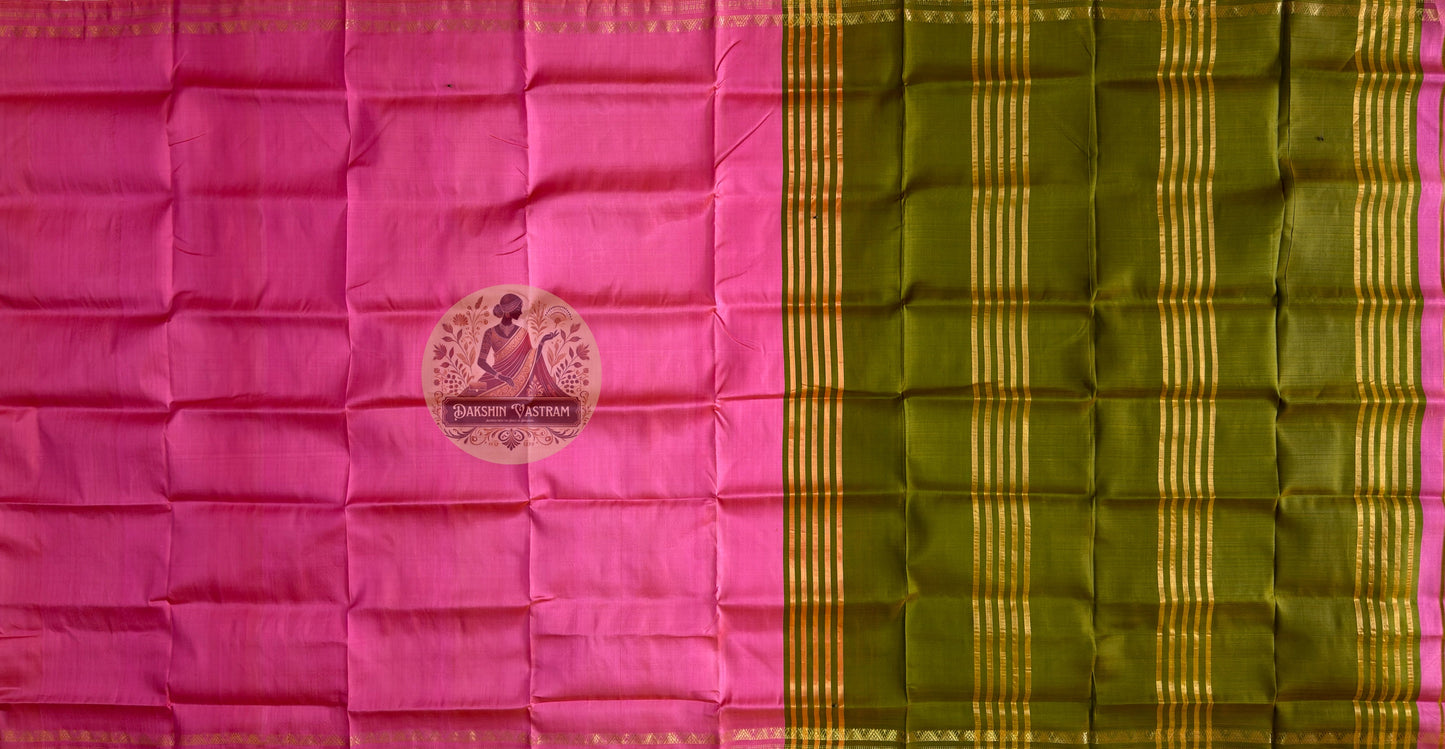Buy Pure Katan Silk Saree online – texture and threadwork detail