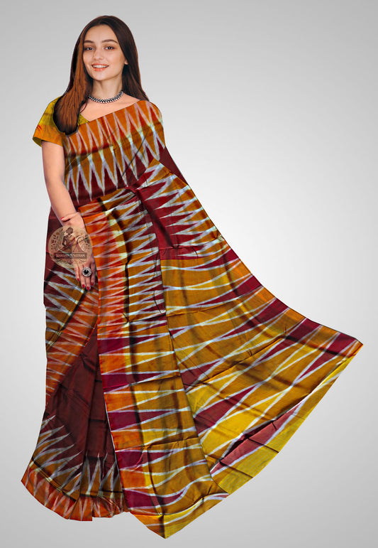 Buy Bishnupuri Katan Silk Saree online UK – Saree front view
