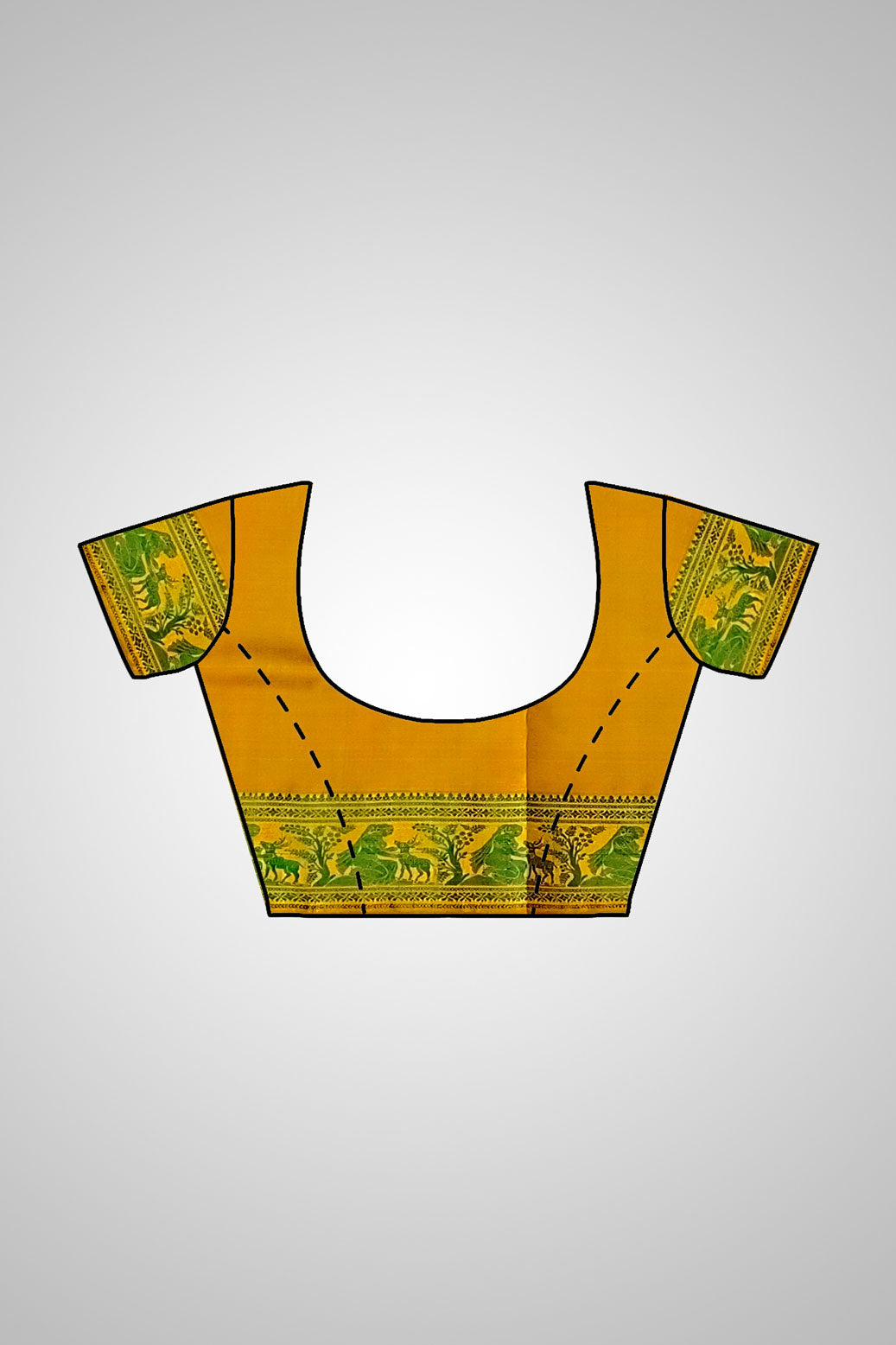 Shop Indian Silk Saree online – Blouse and pleat detailing view