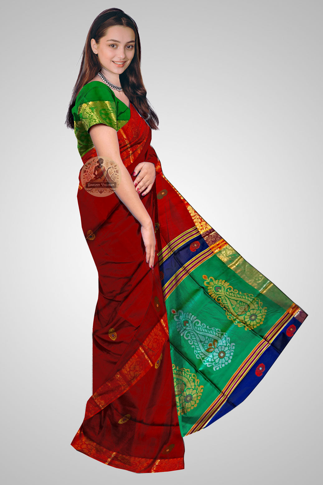 Buy Pure Silk Saree online – Pure Silk Saree side view