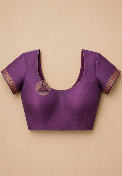 Matching blouse piece included with Bishnupur Katan Silk Saree, handloom everyday elegance Bengal
