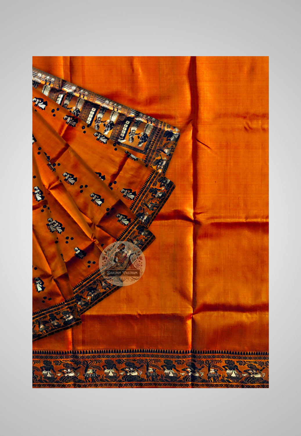 Full view of Handloom Baluchari Saree emphasizing its exquisite artistry and timeless appeal
