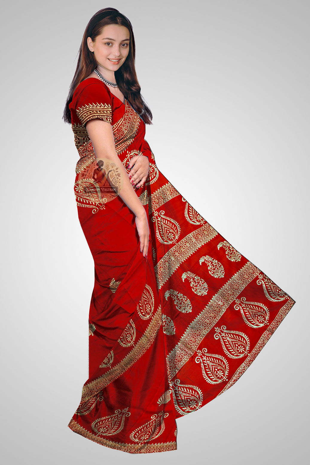 Buy handloom pure katan silk saree with traditional motifs - luxury Bengal silk for special occasions