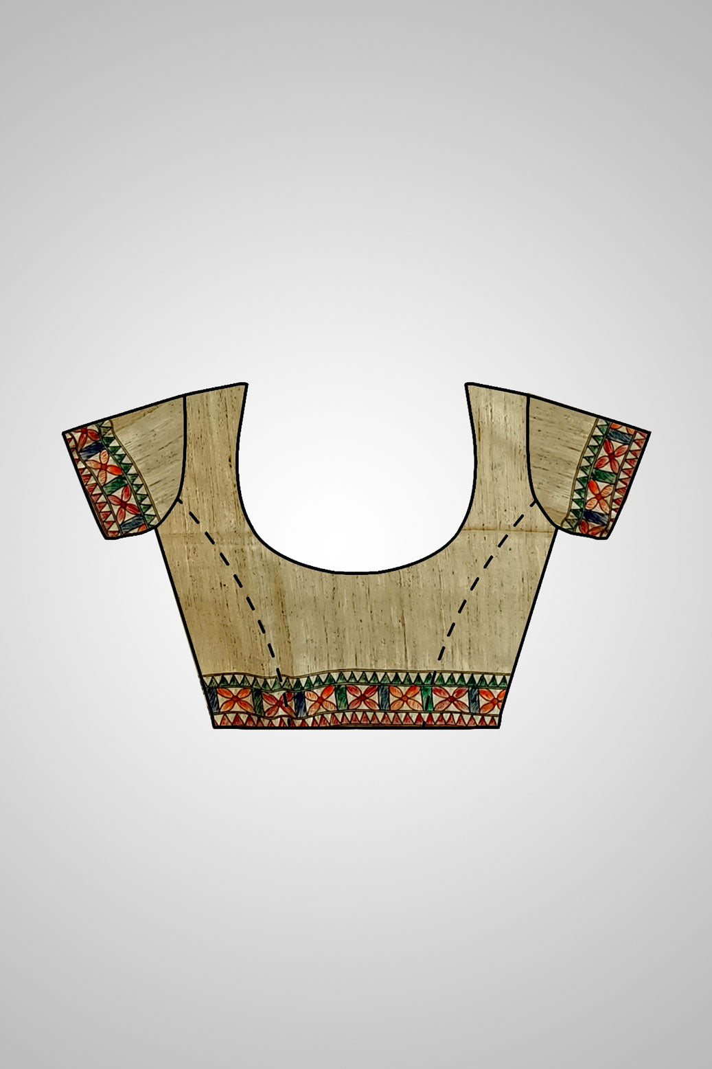 Buy Handloom Tussar Silk Saree – Complete saree with blouse view