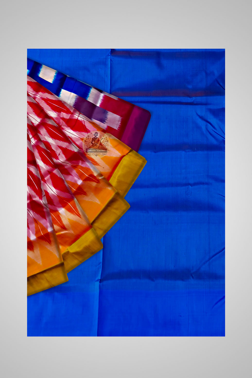 Buy Pure Katan Saree – Zoomed view of artisanal silk texture