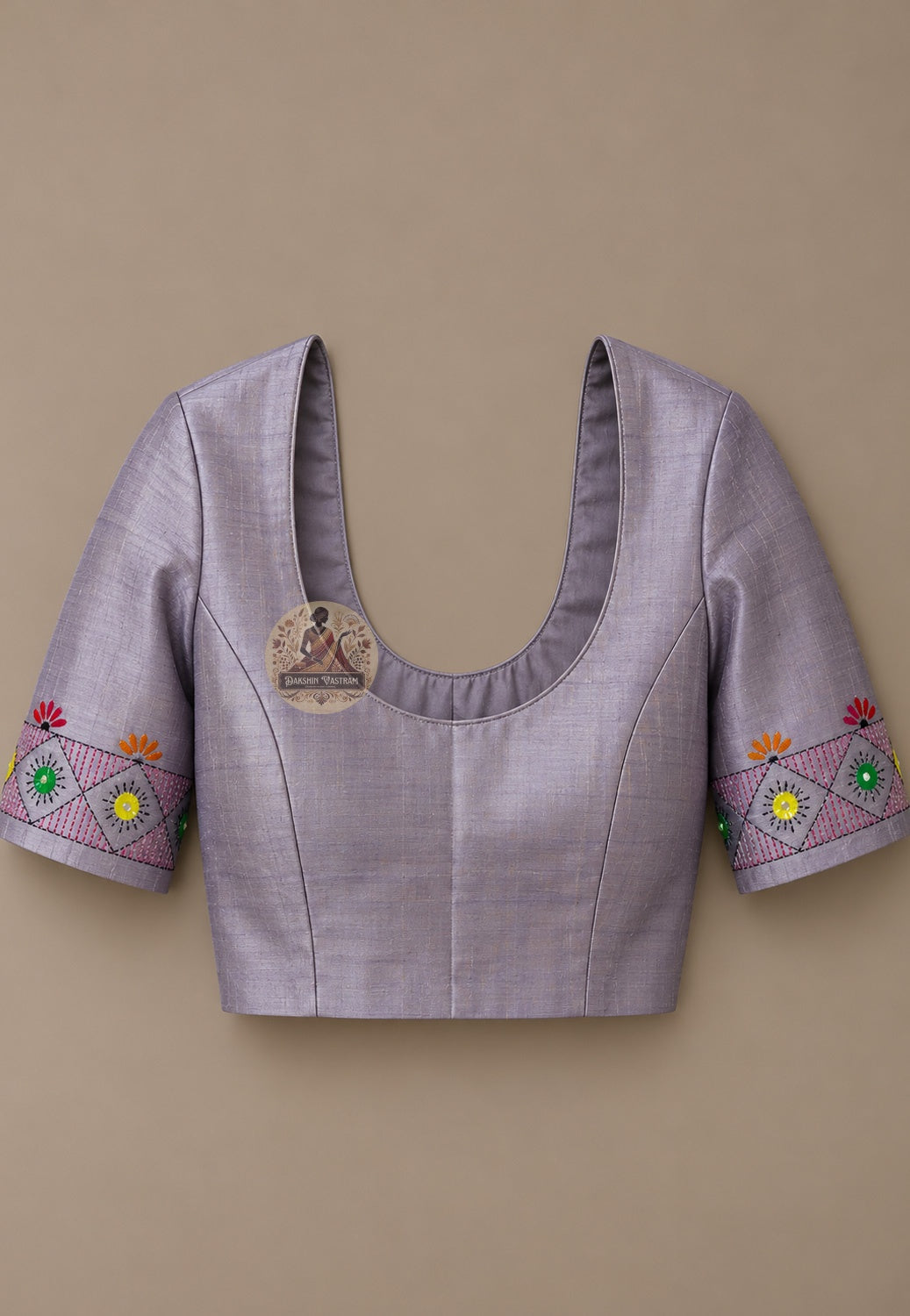 Matching blouse piece included with deep saffron Bishnupur Kantha Silk Saree Radha Krishna kadamba champak haldi Navami Bishnupur Bengal