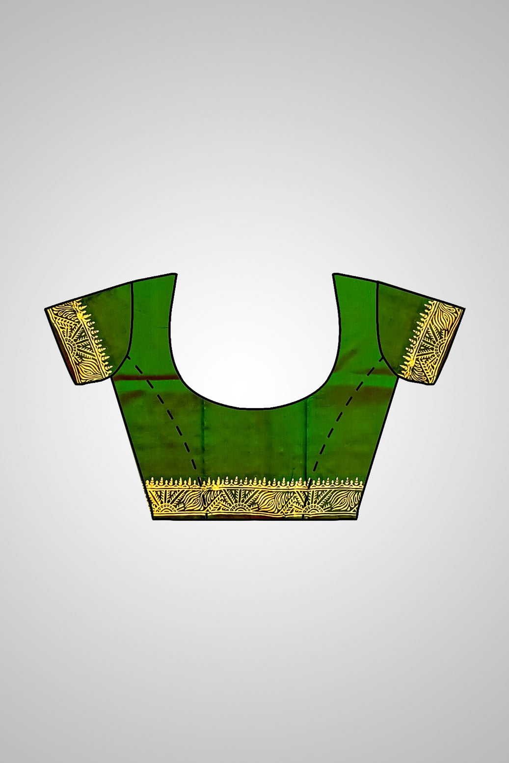 Buy Pure Katan Silk Saree online – Display with matching stitched blouse