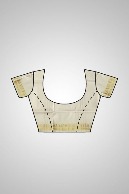 Buy Indian Silk Zari Saree – Blouse and saree ensemble display